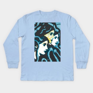 Virginia Woolf Blues Kids Long Sleeve T-Shirt